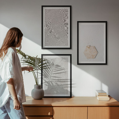Tavelset ovanför soffa Ljusa boho sandtexturer