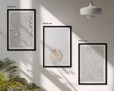 Tavelset ovanför soffa Ljusa boho sandtexturer