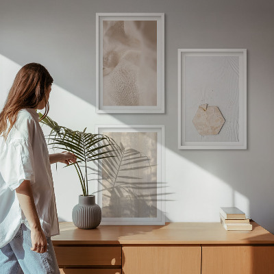 Tavelpaket med ramar Subtila texturer boho natur