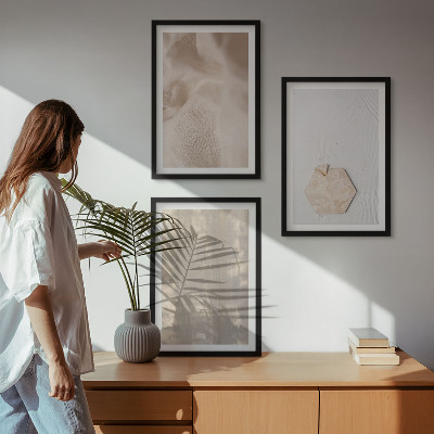 Tavelpaket med ramar Subtila texturer boho natur