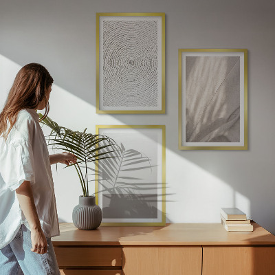 Set om 3 tavlor Naturliga boho-texturer