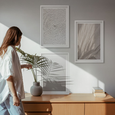 Set om 3 tavlor Naturliga boho-texturer