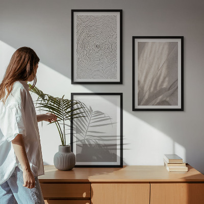 Set om 3 tavlor Naturliga boho-texturer