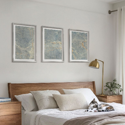 Tavelpaket med ramar Grön marmor dekorativ sten