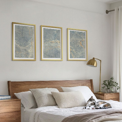 Tavelpaket med ramar Grön marmor dekorativ sten