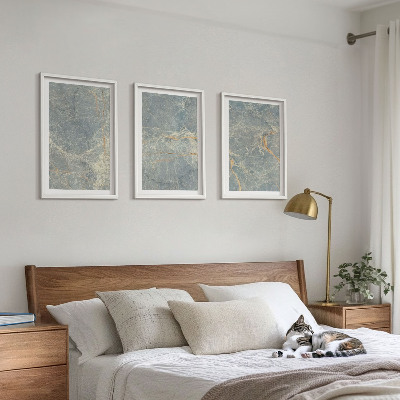 Tavelpaket med ramar Grön marmor dekorativ sten