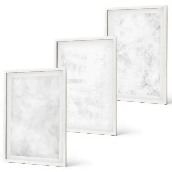 Set med 3 tavlor minimalistisk bakgrund med vita fläckar