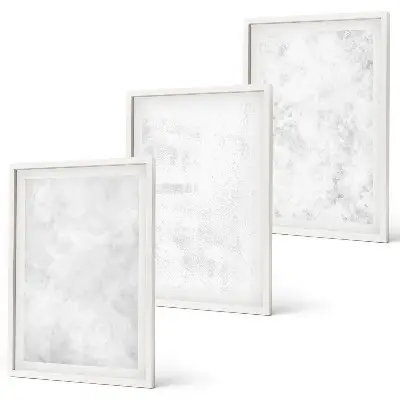 Set med 3 tavlor minimalistisk bakgrund med vita fläckar