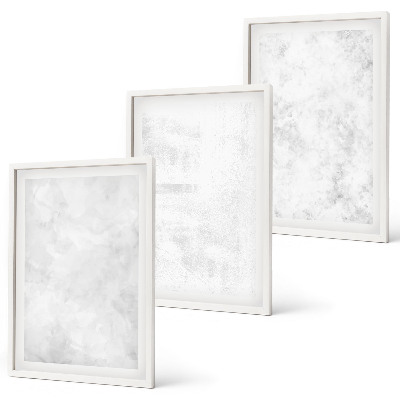 Set om 3 tavlor Vita fläckar minimalistisk bakgrund
