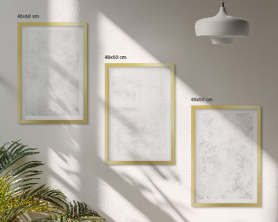 Set om 3 tavlor Vita fläckar minimalistisk bakgrund