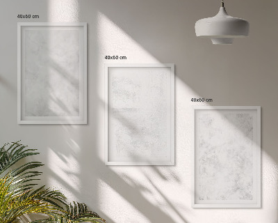 Set om 3 tavlor Vita fläckar minimalistisk bakgrund