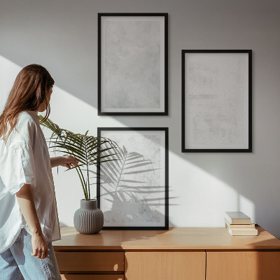 Set om 3 tavlor Vita fläckar minimalistisk bakgrund