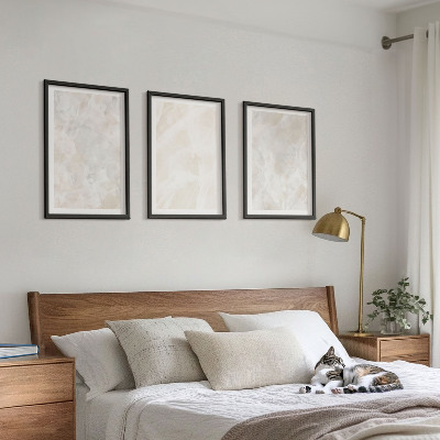 Tavelset ovanför soffa Pastellmarmorstrukturer