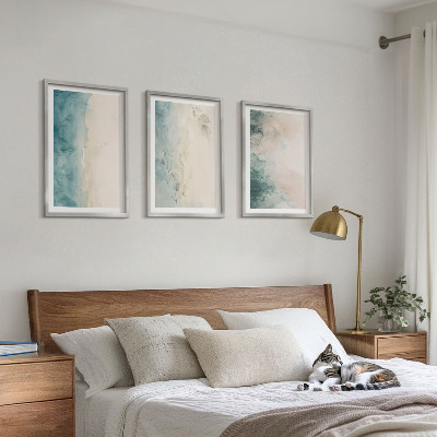 Set om 3 tavlor Akvarellmålning minimalism