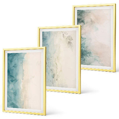 Set om 3 tavlor Akvarellmålning minimalism