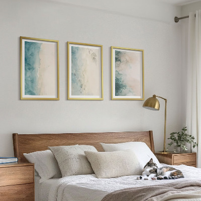 Set om 3 tavlor Akvarellmålning minimalism