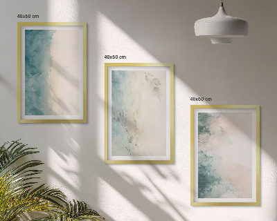Set om 3 tavlor Akvarellmålning minimalism