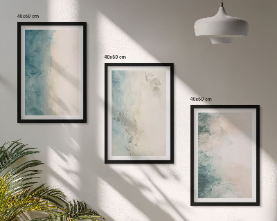 Set om 3 tavlor Akvarellmålning minimalism