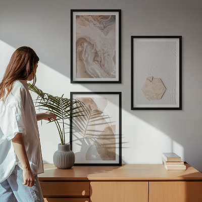 Tavelset ovanför soffa Designerabstraktion av naturen