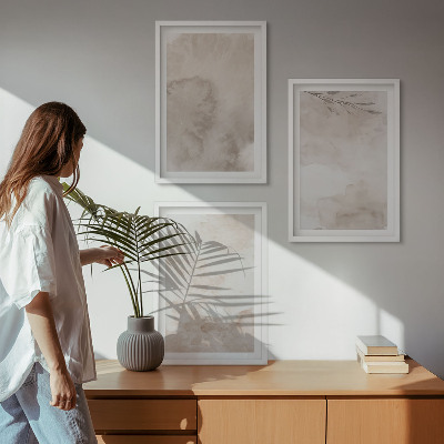 Tavelset ovanför soffa Spillda boho akvarellfärger