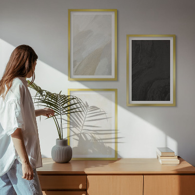 Set om 3 tavlor Strukturer nyanser minimalism