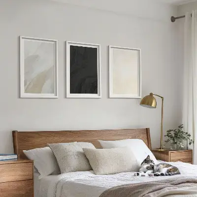 Set med 3 tavlor strukturer i minimalistiska nyanser