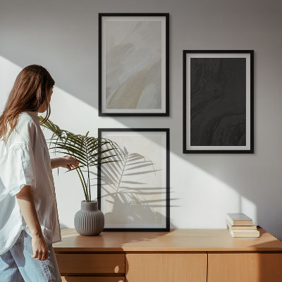 Set om 3 tavlor Strukturer nyanser minimalism