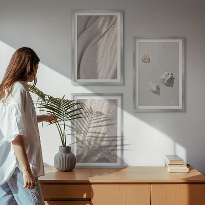 Tavelpaket med ramar Närbilder av boho-stilstrukturen