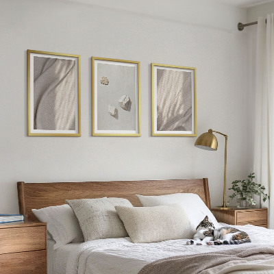 Tavelpaket med ramar Närbilder av boho-stilstrukturen