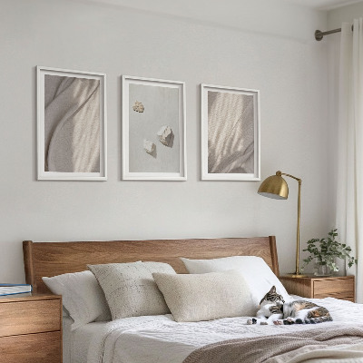 Tavelpaket med ramar Närbilder av boho-stilstrukturen