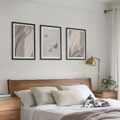 Tavelpaket med ramar Närbilder av boho-stilstrukturen