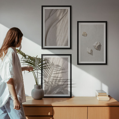 Tavelpaket med ramar Närbilder av boho-stilstrukturen