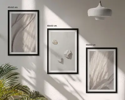 Tavelvägg med ramar närbilder av texturer i boho-stil