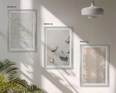 Boho naturliga texturer och strukturer set om 3 tavlor