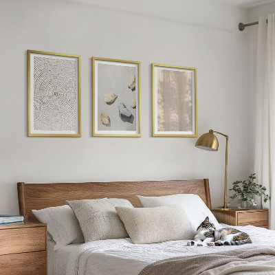 Set om 3 tavlor Boho naturliga texturer och strukturer