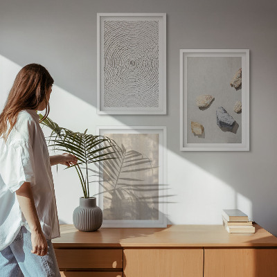 Set om 3 tavlor Boho naturliga texturer och strukturer
