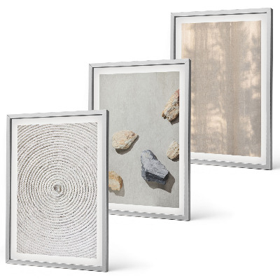 Set om 3 tavlor Boho naturliga texturer och strukturer