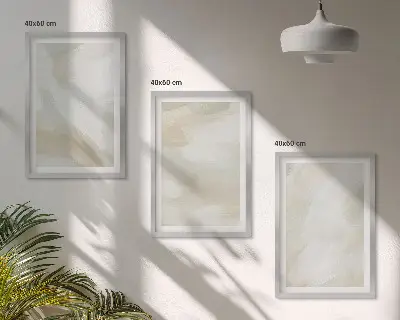 Tavelset ovanför soffa i minimalistisk färgstruktur