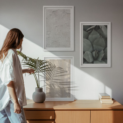 Tavelset ovanför soffa Sommar tropiska texturer
