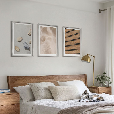 Tavelpaket med ramar Stenar trä tyg texturer
