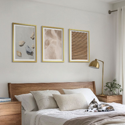 Tavelpaket med ramar Stenar trä tyg texturer