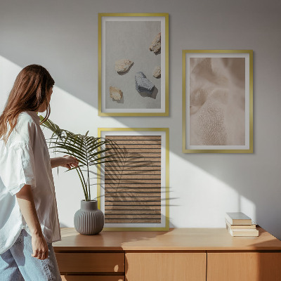 Tavelpaket med ramar Stenar trä tyg texturer