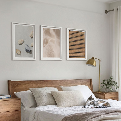 Tavelpaket med ramar Stenar trä tyg texturer