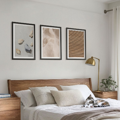 Tavelpaket med ramar Stenar trä tyg texturer