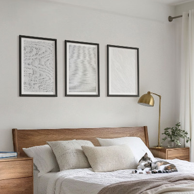 Set om 3 tavlor Ljusa sandmönsterstrukturer
