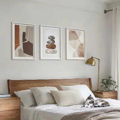 Modern abstrakt målning tavelset med ramar