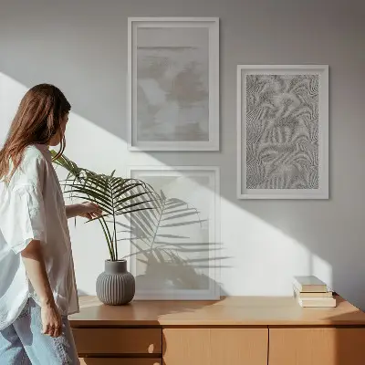 Abstrakt modern design set om 3 tavlor