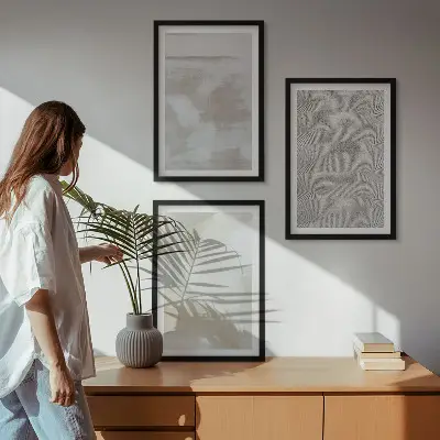 Abstrakt modern design set om 3 tavlor