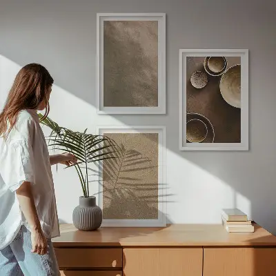 Tavelset med motiv av minimalistiska stenstrukturer tavelset med ramar
