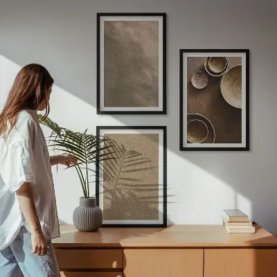 Tavelset med motiv av minimalistiska stenstrukturer tavelset med ramar